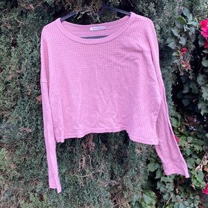 Caution to the wind long sleeve crop top